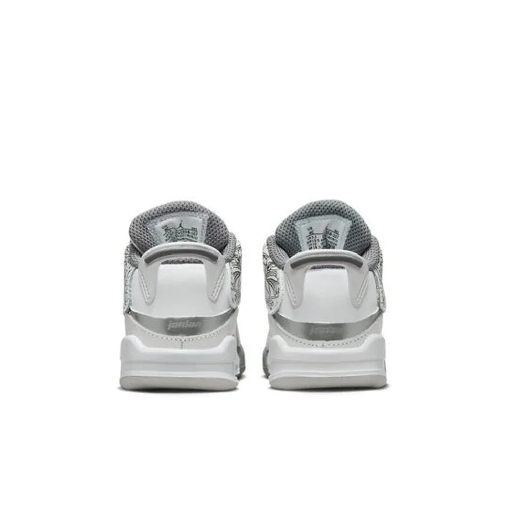 Air Jordan Dub Zero DV1358-107 Toddler 4 White Cool Gray Lifestyle Shoes GBNC22